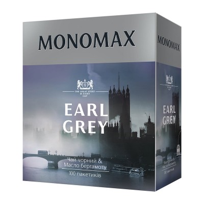 Чай черный пакетированный Мономах Earl Grey 2г X 100шт