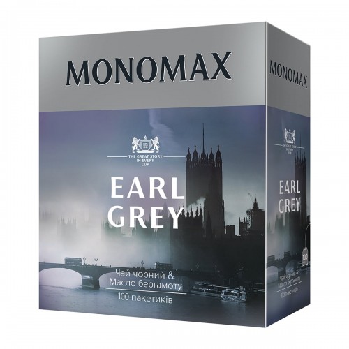 Чай черный пакетированный Мономах Earl Grey 2г X 100шт