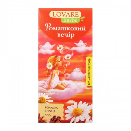 Чай пакетированный Lovare Ромашковый вечер 1,8г X 20шт