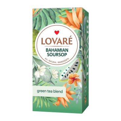 Чай зеленый пакетированный Lovare Багамский Саусеп 2г X 24шт