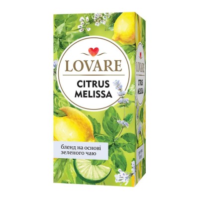 Чай зеленый пакетированный Lovare Citrus Melisa 1,5г X 24шт