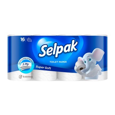 Папір туалетний Селпак (Selpak) тришаровий Super Soft X 16шт